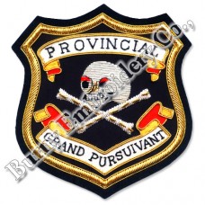 Masonic Regalia Shield Provincial Scrolls Embroidery Blazer Badge